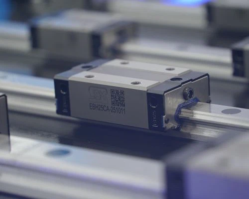 linear guide carriage with printed logo